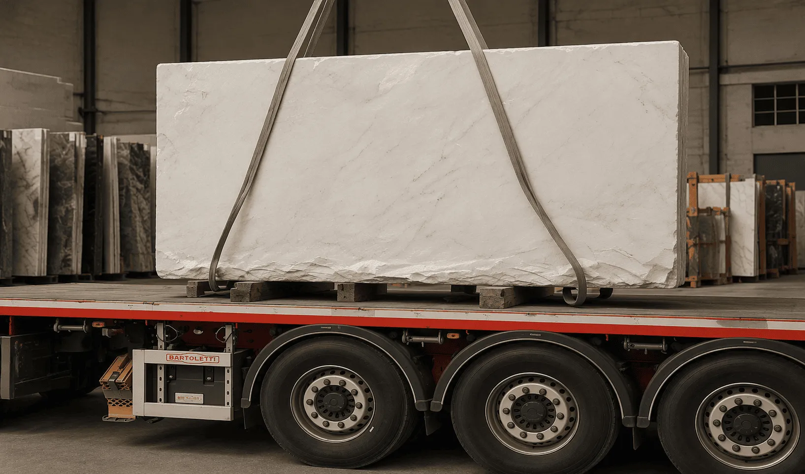 Granital oferă servicii de expediere pentru granit, marmură, travertin, quartzit, onix și alte produse din piatră naturală. Taxa de transport este stabilită individual, luând în considerare distanța până la destinație, lungimea, lățimea, grosimea și greutatea totală a comenzii. Toate produsele sunt ambalate profesional pentru a asigura protecție maximă pe durata transportului. Beneficiați de livrări rapide și sigure în România și la nivel internațional pentru plăci, blaturi, glafuri, trepte și proiecte personalizate din piatră naturală.