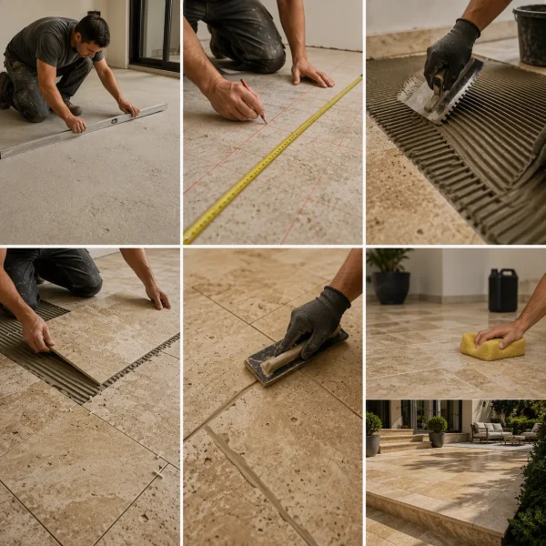 Etapele unui montaj profesional de piatră naturală realizat de echipa Granital