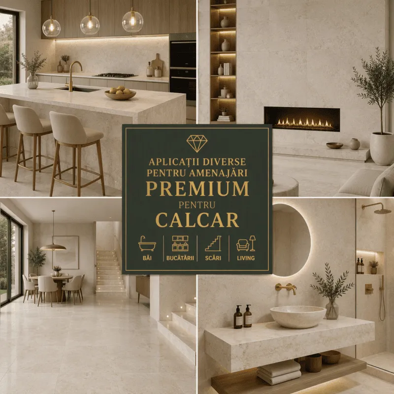 Calcar premium natural Granital utilizat în aplicații diverse pentru amenajări interioare și exterioare elegante, cu finisaje rafinate și textură autentică.
