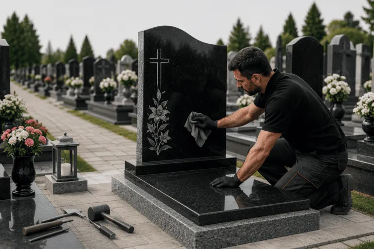 Monument funerar din piatră naturală realizat la comandă