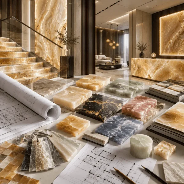 Onix Natural utilizat de arhitecți în proiecte moderne de design interior și amenajări premium