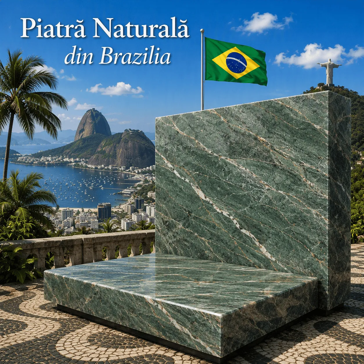 Piatră naturală din Brazilia Emerald Quartzite, cuarțit verde cu venaturi spectaculoase și aspect exotic, ideal pentru amenajări premium.