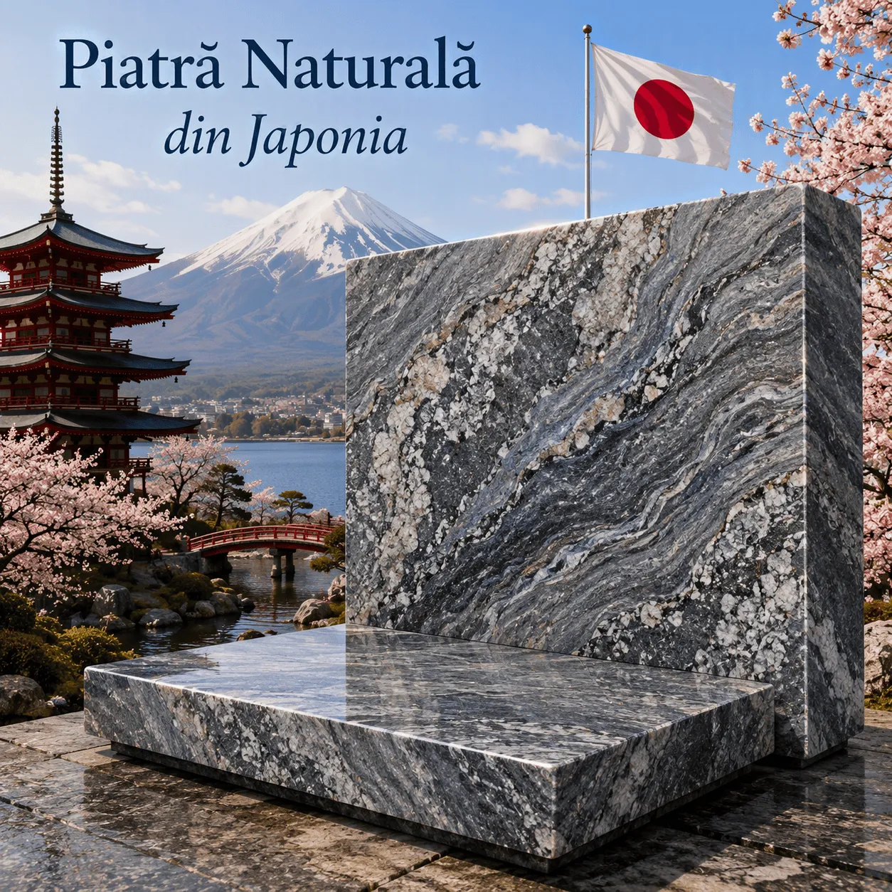 Piatră naturală din Japonia, granit premium cu textură naturală elegantă și finisaj rafinat, potrivit pentru proiecte rezidențiale și comerciale.