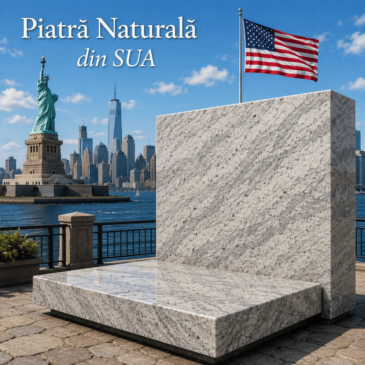 Piatră naturală din SUA, granit premium cu textură naturală distinctivă și aspect elegant, potrivit pentru amenajări rezidențiale și comerciale.